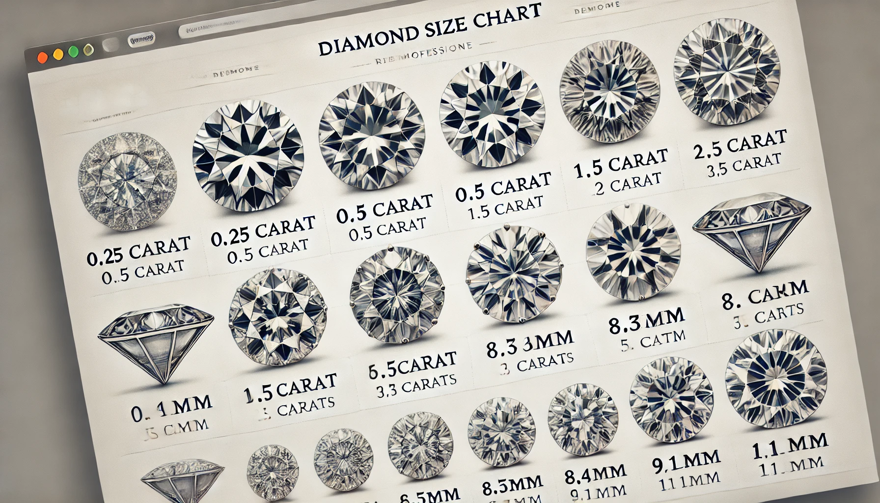 diamond size chart